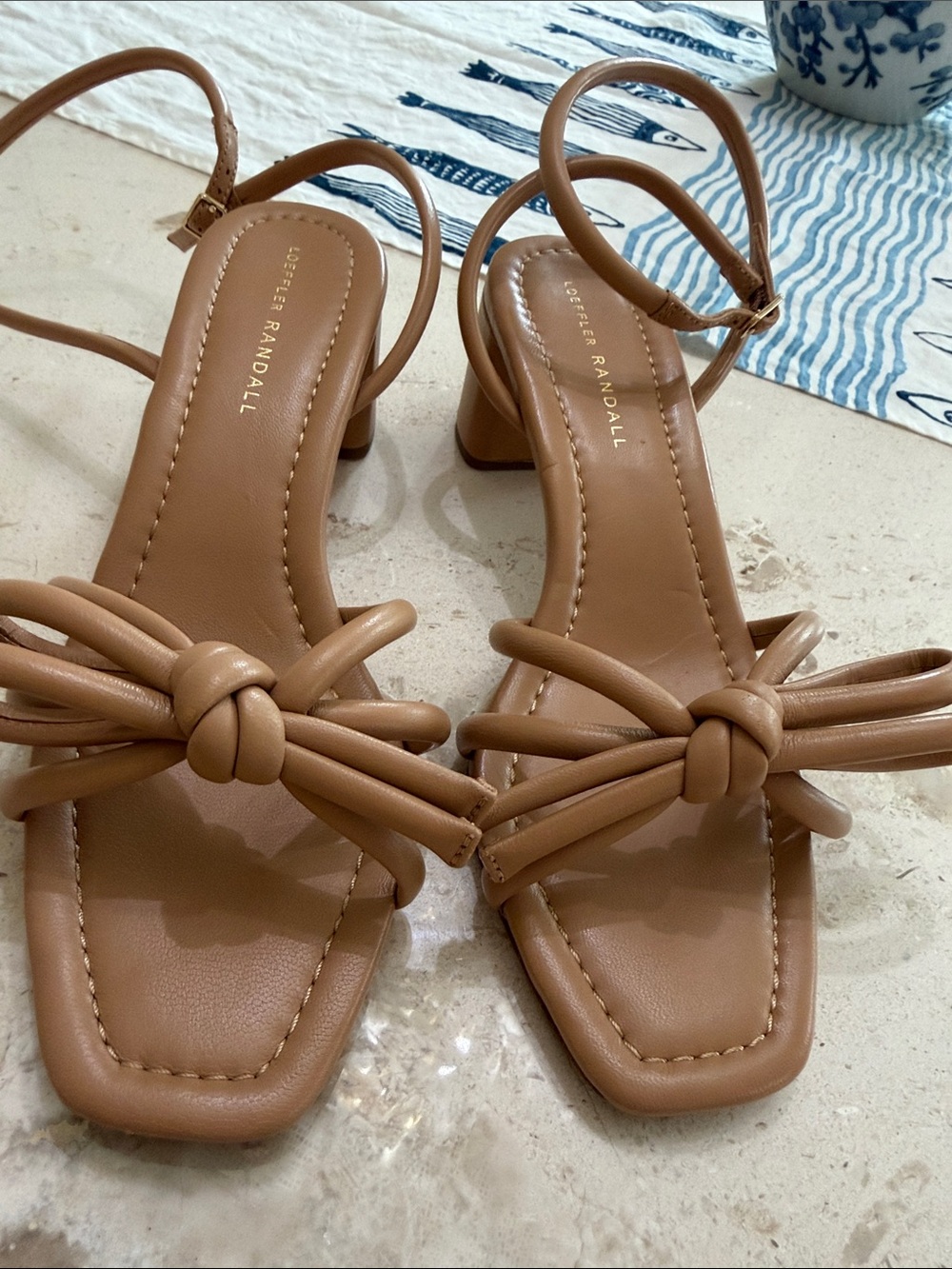 Loeffler Randall Cognac Knotted Strap Sandals - Picture 4 of 4